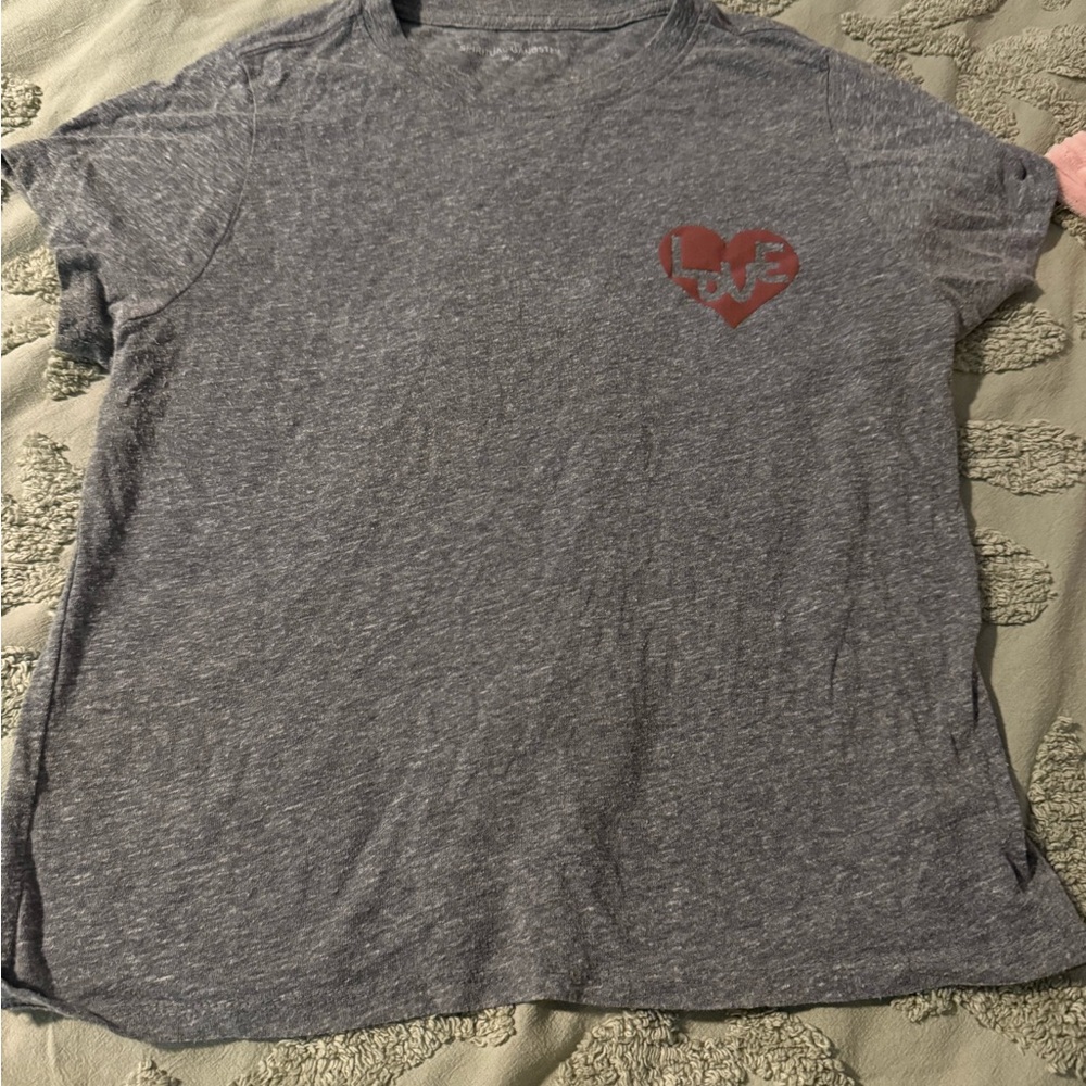 Spiritual Gangster Gray Heather Tee with Red Heart Logo